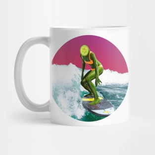 Surfing Cucumber (Round) Mug